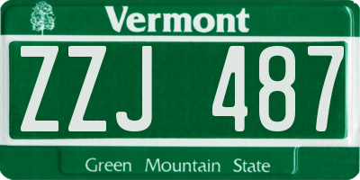 VT license plate ZZJ487