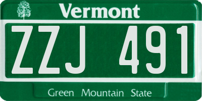 VT license plate ZZJ491