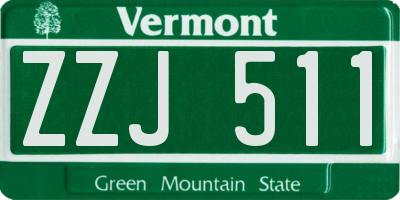 VT license plate ZZJ511