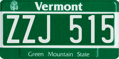 VT license plate ZZJ515