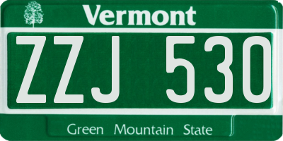 VT license plate ZZJ530