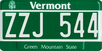 VT license plate ZZJ544