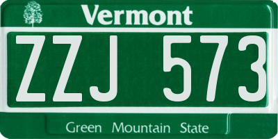 VT license plate ZZJ573