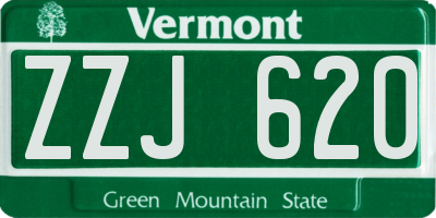 VT license plate ZZJ620