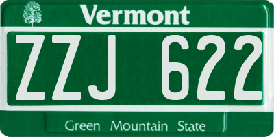 VT license plate ZZJ622