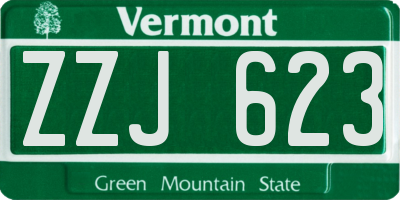 VT license plate ZZJ623
