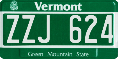 VT license plate ZZJ624