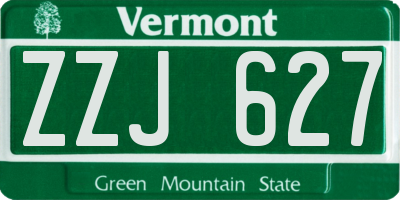 VT license plate ZZJ627