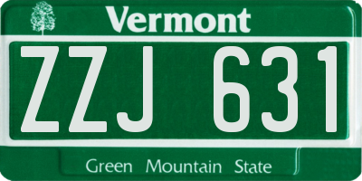 VT license plate ZZJ631