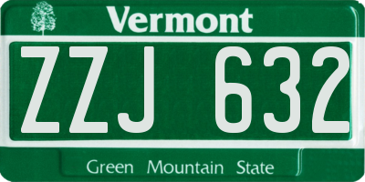 VT license plate ZZJ632