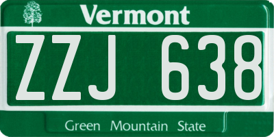 VT license plate ZZJ638