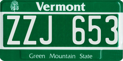 VT license plate ZZJ653