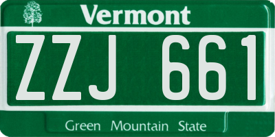 VT license plate ZZJ661