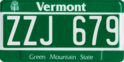 VT license plate ZZJ679