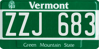 VT license plate ZZJ683