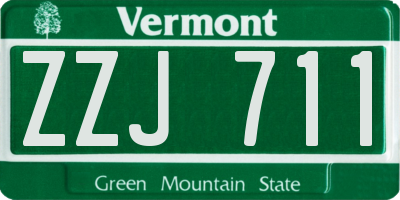 VT license plate ZZJ711