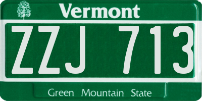 VT license plate ZZJ713