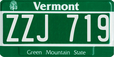 VT license plate ZZJ719