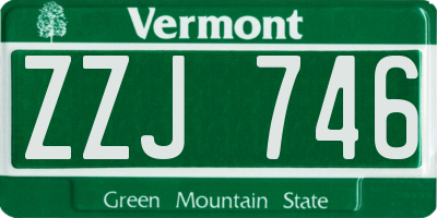 VT license plate ZZJ746