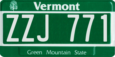 VT license plate ZZJ771