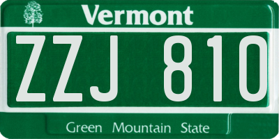 VT license plate ZZJ810