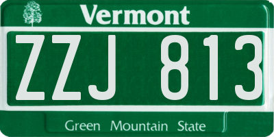 VT license plate ZZJ813