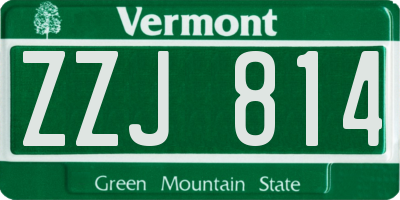 VT license plate ZZJ814