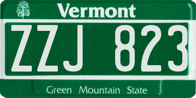 VT license plate ZZJ823