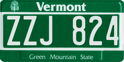 VT license plate ZZJ824