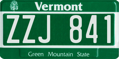 VT license plate ZZJ841
