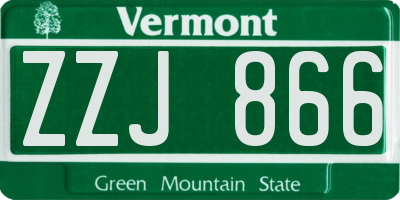 VT license plate ZZJ866