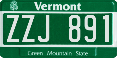 VT license plate ZZJ891