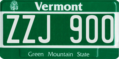 VT license plate ZZJ900