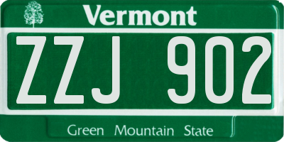 VT license plate ZZJ902