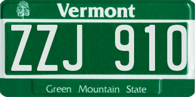 VT license plate ZZJ910