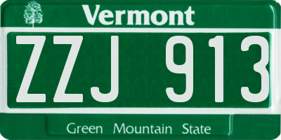 VT license plate ZZJ913