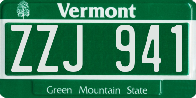 VT license plate ZZJ941