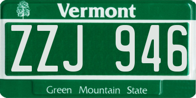 VT license plate ZZJ946