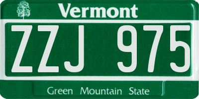 VT license plate ZZJ975