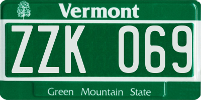VT license plate ZZK069
