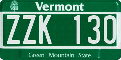 VT license plate ZZK130