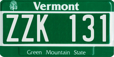 VT license plate ZZK131