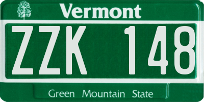 VT license plate ZZK148