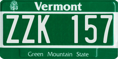 VT license plate ZZK157