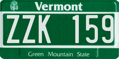 VT license plate ZZK159