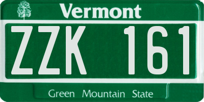 VT license plate ZZK161