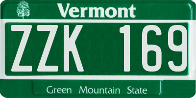 VT license plate ZZK169
