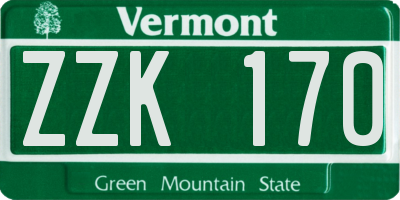 VT license plate ZZK170