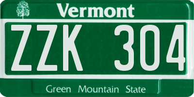 VT license plate ZZK304