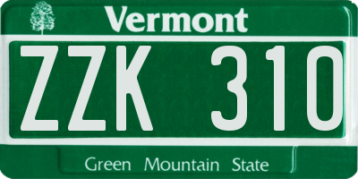 VT license plate ZZK310